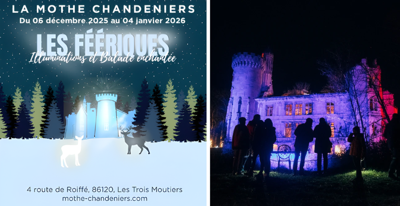 Les Féériques de Noël au château de la Mothe Chandeniers : un parcours lumineux enchanteur