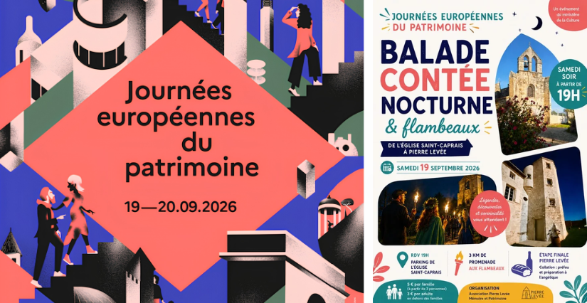 Balade contée nocturne aux flambeaux à Bessines pour les Journées du Patrimoine 2026 (79)
